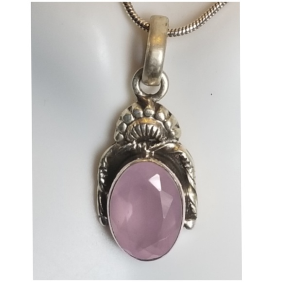 Genuine 6ct Pink Rose Quartz Pendant/Necklace
